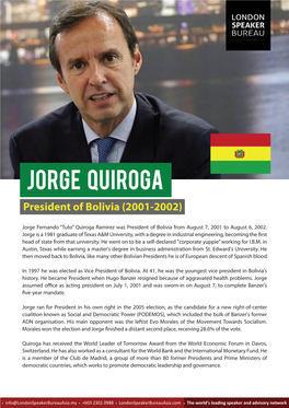 Jorge Quiroga President of Bolivia (2001-2002)