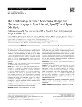 The Relationship Between Myocardial Bridge and Electrocardiographic