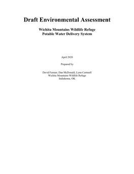 Draft Environmental Assessment Wichita Mountains Wildlife Refuge