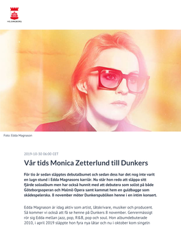 Vår Tids Monica Zetterlund Till Dunkers