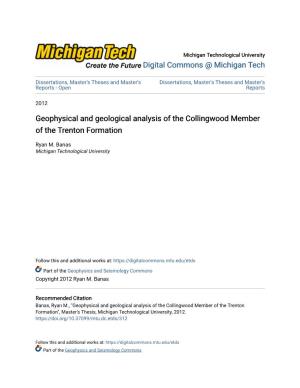 Geophysical and Geological Analysis of the Collingwood Member of the Trenton Formation