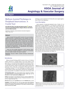 Balloon Assisted Technique in Peripheral Interventions: a Use- Ful Tool