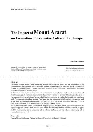 The Impact of Mount Ararat on Formation of Armenian Cultural Landscape