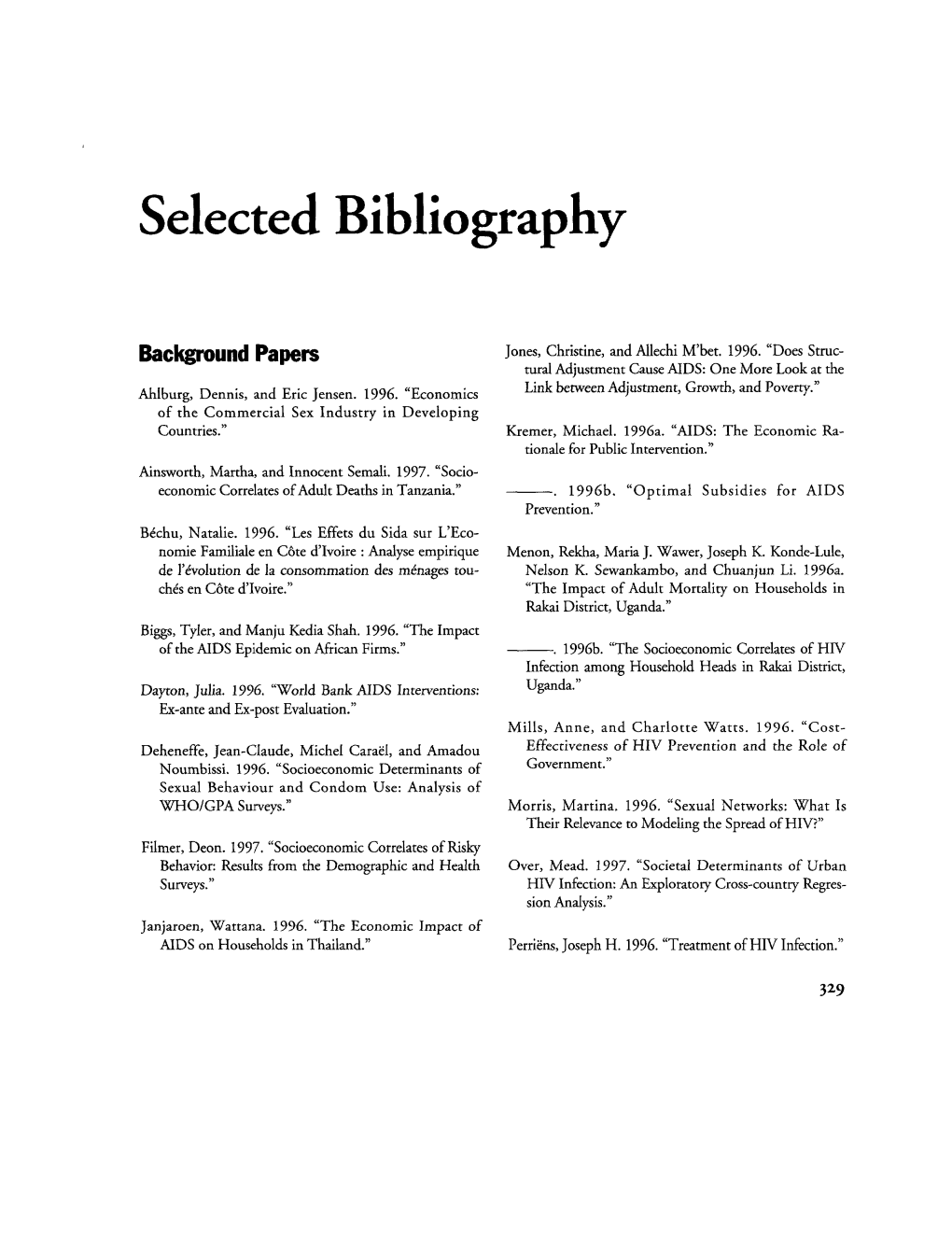 Selected Bibliography