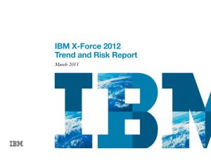 IBM X-Force 2012 Trend and Risk Report March 2013 IBM Security Systems IBM X-Force 2012 Trend and Risk Report