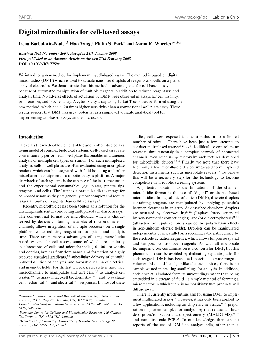 Digital Microfluidics for Cell-Based Assays