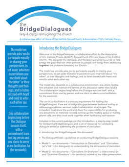 Bridgedialogues Laity & Clergy Reimagining the Church a Collaborative Effort of Voice of the Faithful, Futurechurch, & Association of U.S