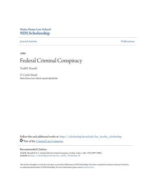 Federal Criminal Conspiracy Todd R