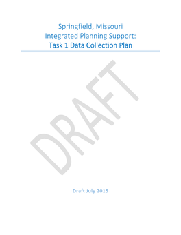 Springfield, Missouri Integrated Planning Support: Task 1 Data Collection Plan