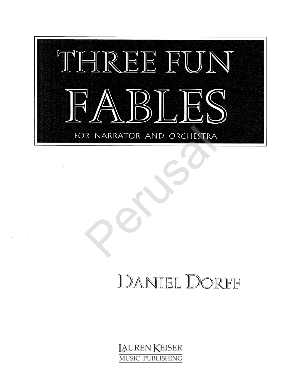 Three Fun Fables for Narrator and Orchestra