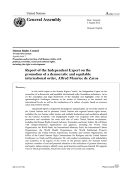 Report to the Human Rights Council