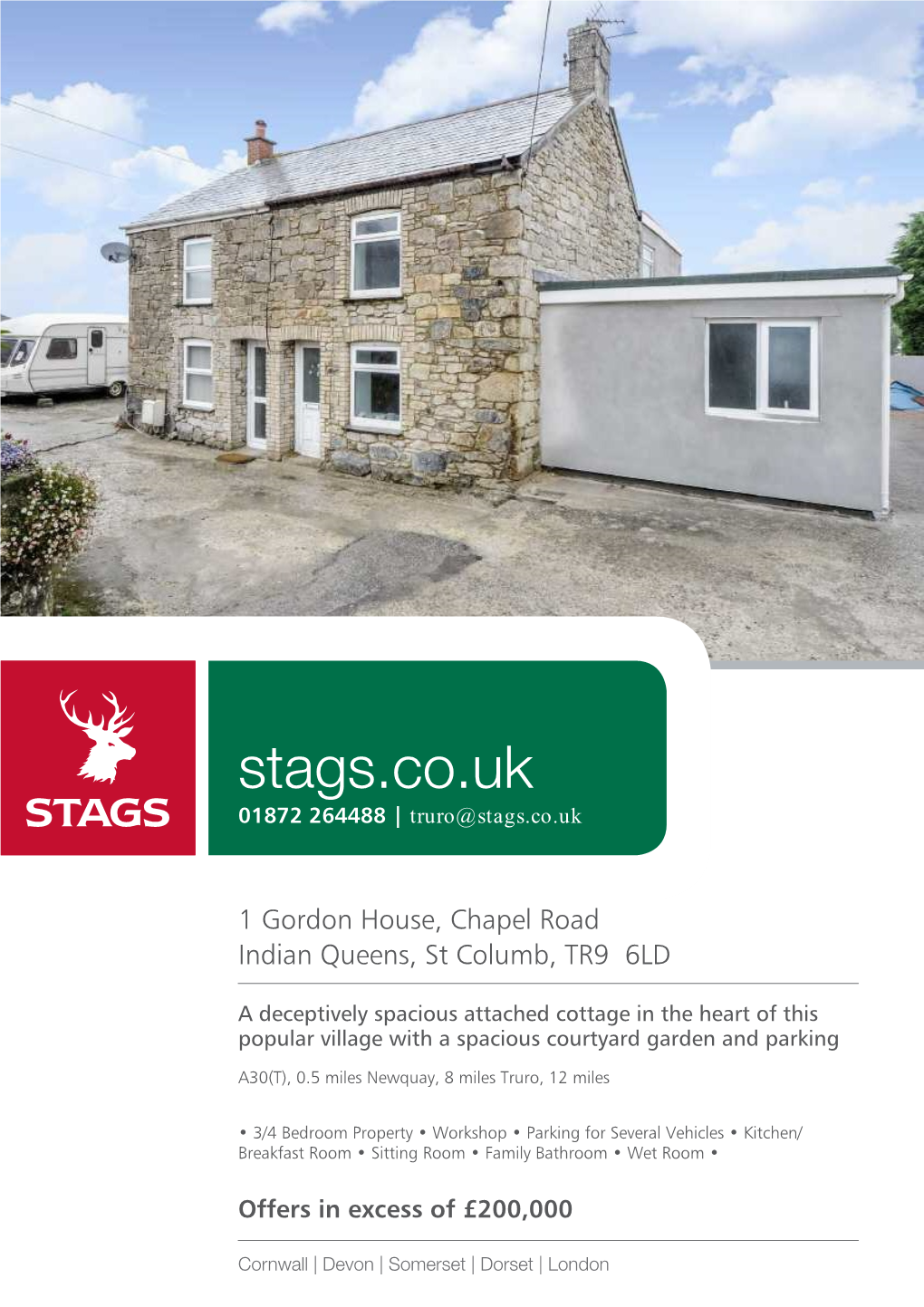 1 Gordon House, Chapel Road Indian Queens, St Columb, TR9 6LD