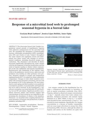 Response of a Microbial Food Web to Prolonged Seasonal Hypoxia in a Boreal Lake