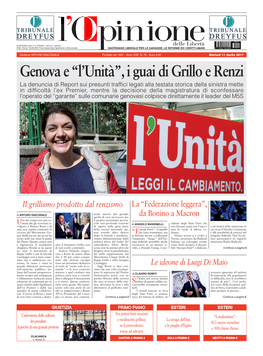 Genova E “L'unità”, I Guai Di Grillo E Renzi