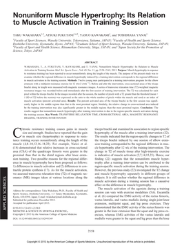 Its Relation to Muscle Activation in Training Session