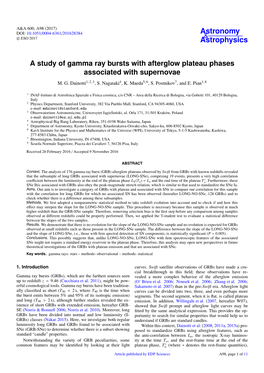 A Study of Gamma Ray Bursts with Afterglow Plateau Phases Associated with Supernovae M