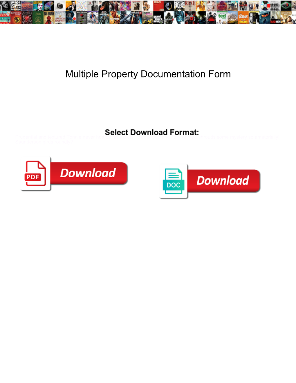 Multiple Property Documentation Form