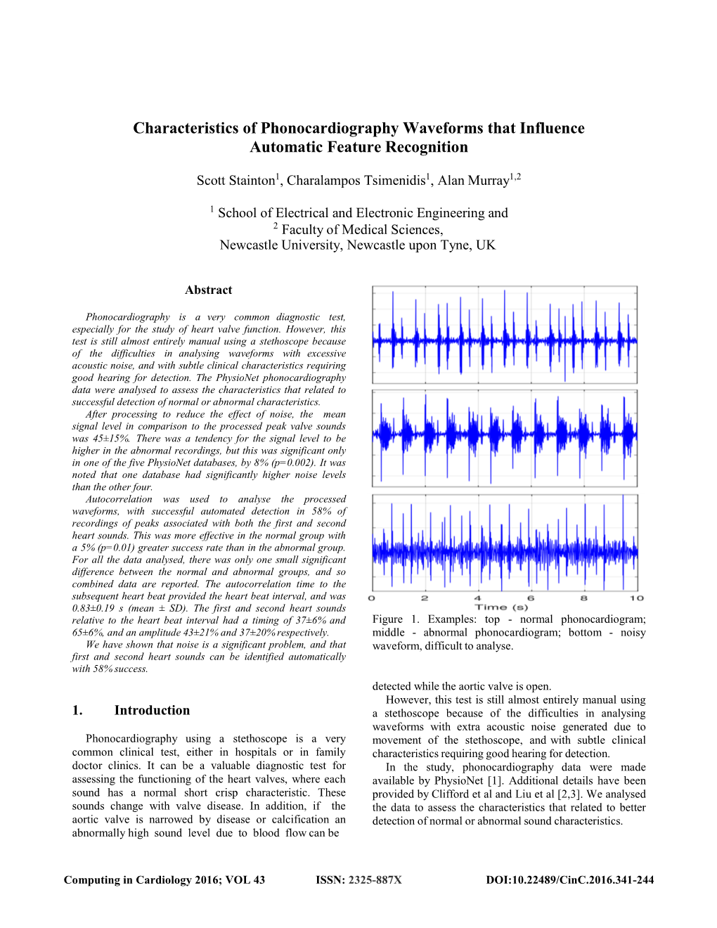 Characteristics of Phonocardiography Waveforms That Influence Automatic Feature Recognition