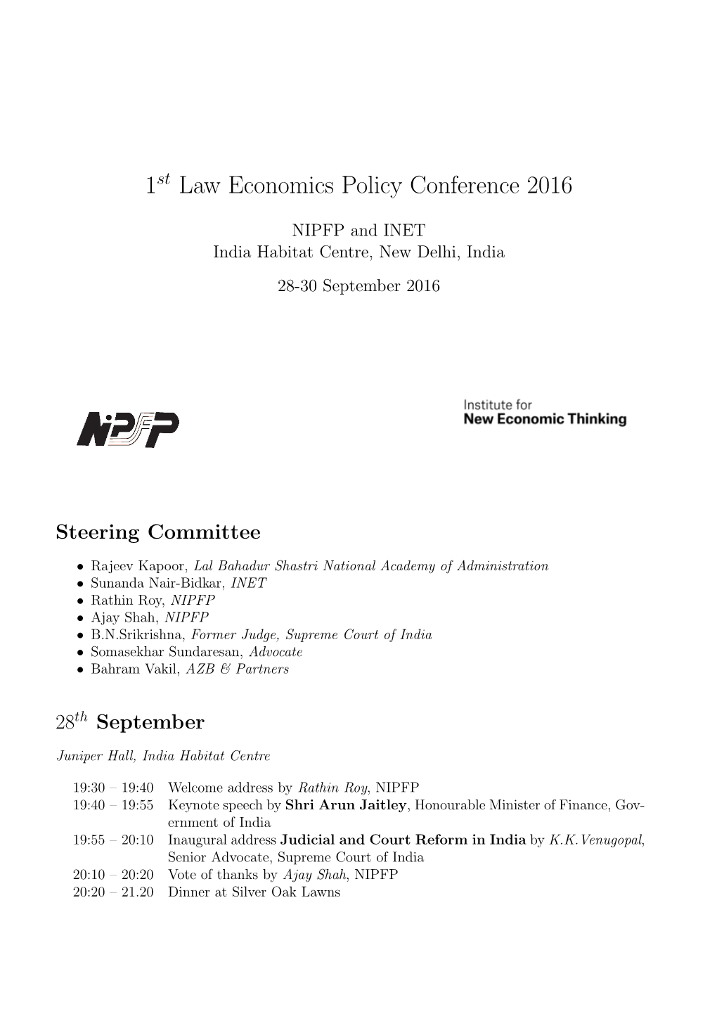 1 Law Economics Policy Conference 2016
