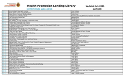 Health Promotion Lending Library