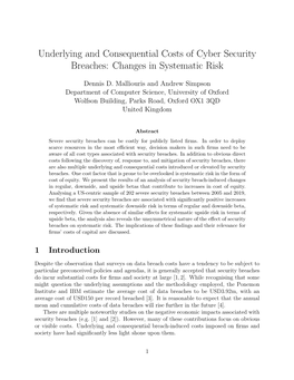 Underlying and Consequential Costs of Cyber Security Breaches: Changes in Systematic Risk