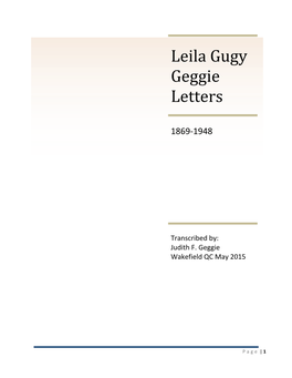 Leila Gugy Geggie Letters