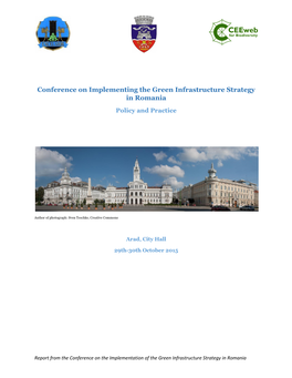 Conference on Implementing the Green Infrastructure Strategy in Romania Policy and Practice