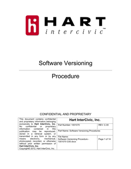 Software Versioning Procedures