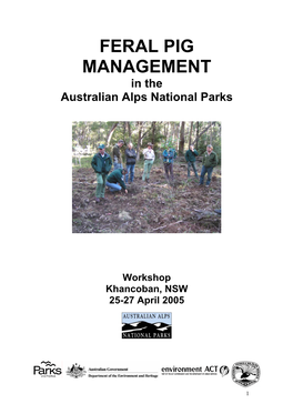 FERAL PIG MANAGEMENT in the Australian Alps National Parks