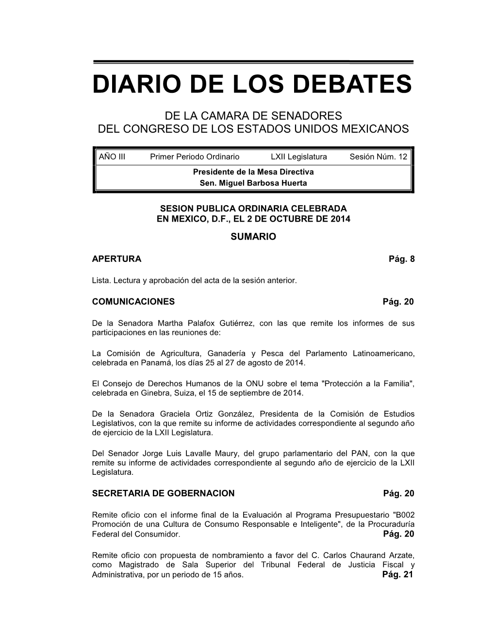 Diario De Los Debates