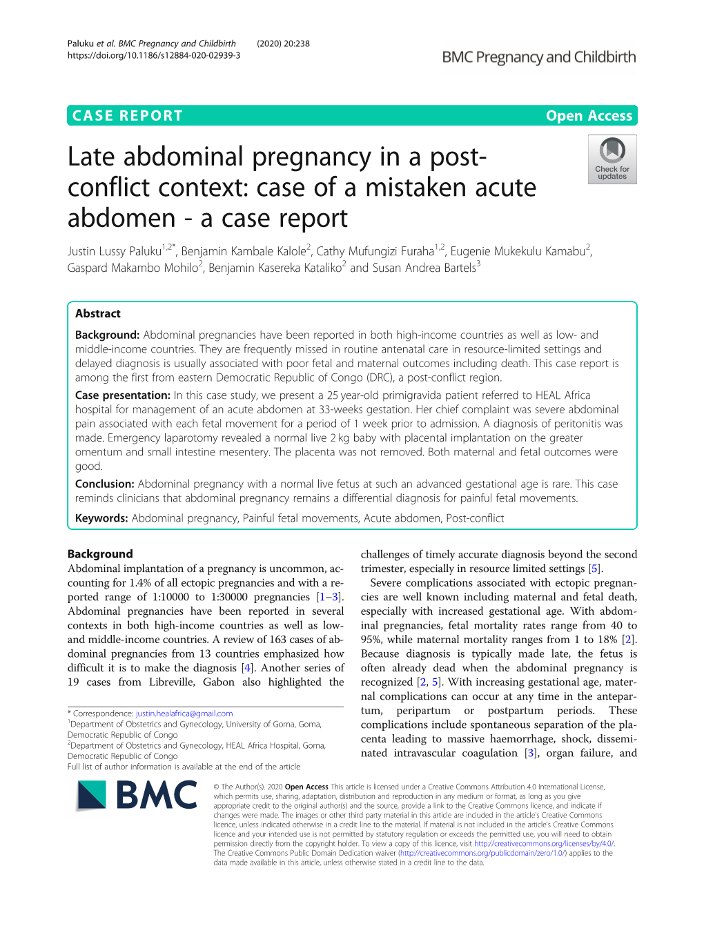 Late Abdominal Pregnancy in a Post