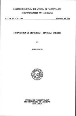 Foote, M. 1994. Morphology of Ordovician