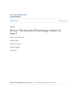 Review: the Journal of Dramaturgy, Volume 24, Issue 1