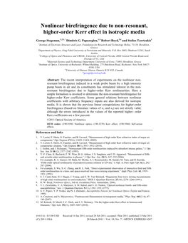 Nonlinear Birefringence Due to Non-Resonant, Higher-Order Kerr Effect in Isotropic Media