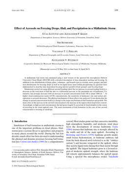 Effect of Aerosols on Freezing Drops, Hail, and Precipitation in a Midlatitude Storm