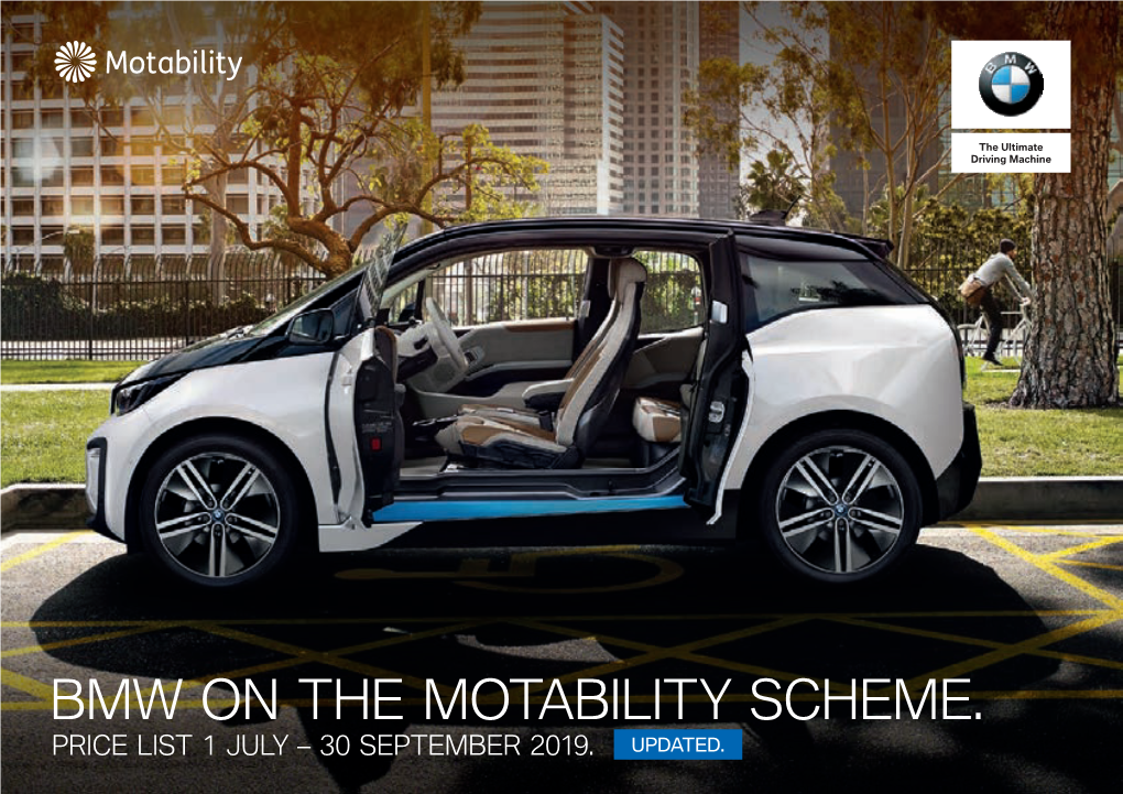 Bmw on the Motability Scheme. Price List 1 July – 30 September 2019