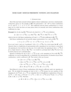 Some Basic Module-Theoretic Notions and Examples
