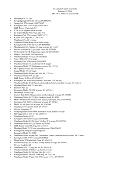 Clugston Numbered Gun List 2-13-16