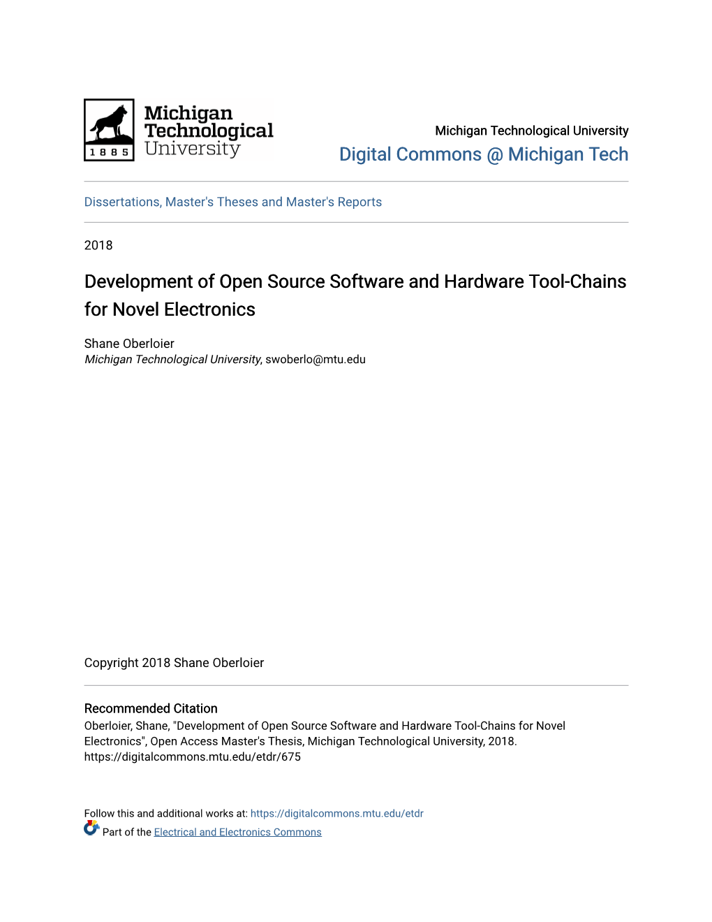 Development of Open Source Software and Hardware Tool-Chains for Novel Electronics