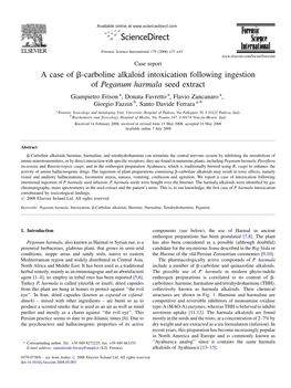 A Case of B-Carboline Alkaloid Intoxication Following Ingestion Of