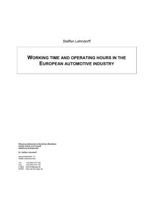 Working Time and Operating Hours in the European Automotive Industry