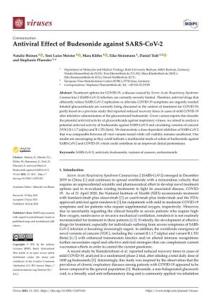 Antiviral Effect of Budesonide Against SARS-Cov-2