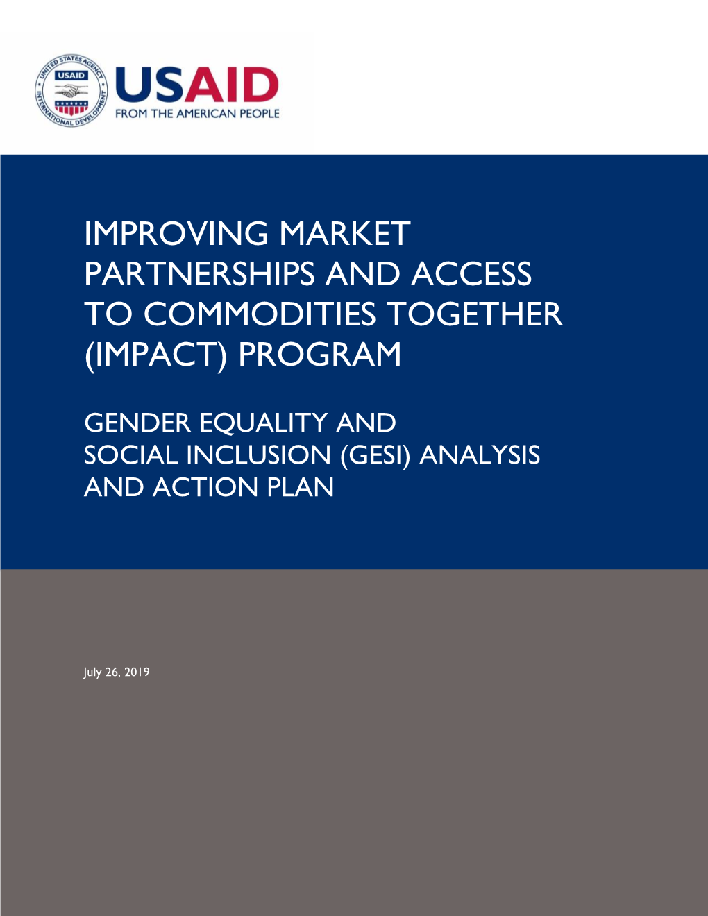 Gender Equality and Social Inclusion (Gesi) Analysis and Action Plan