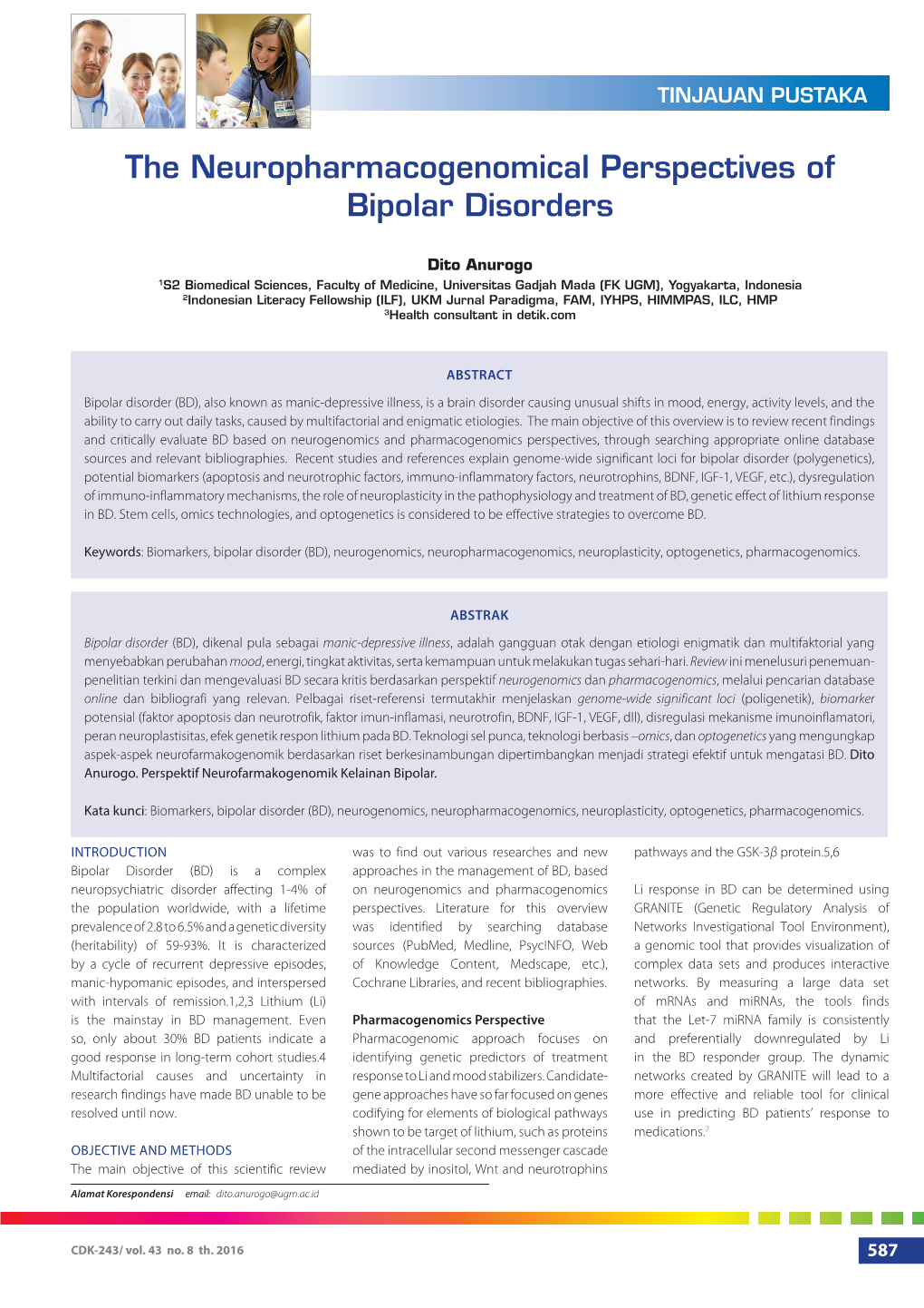 The Neuropharmacogenomical Perspectives of Bipolar Disorders