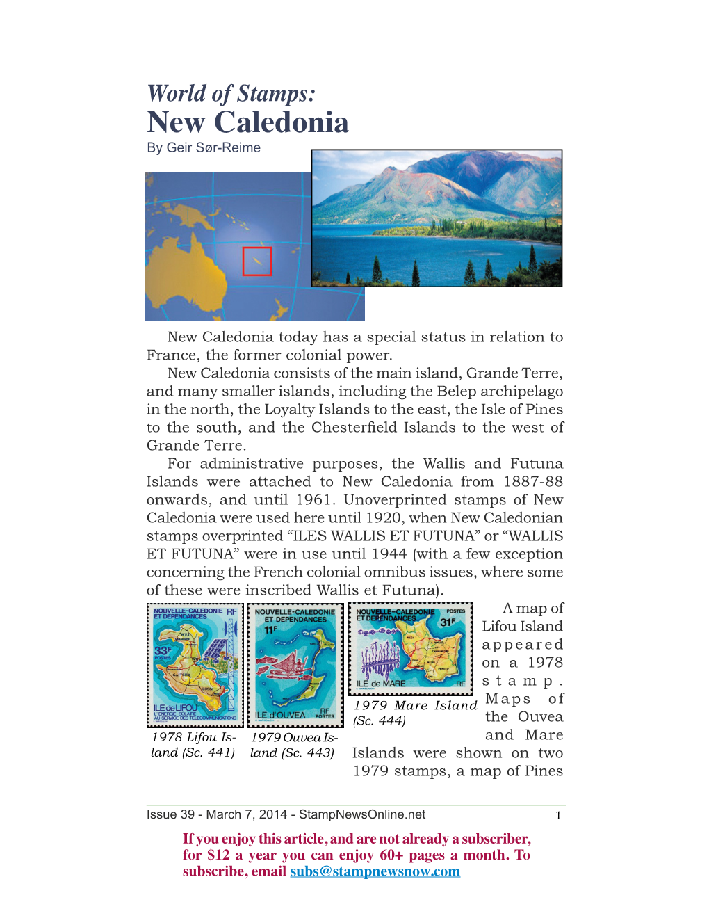 World of Stamps: New Caledonia by Geir Sør-Reime