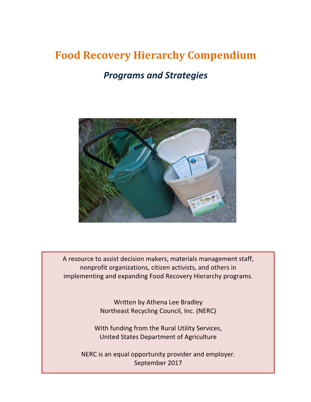Food Recovery Hierarchy Compendium