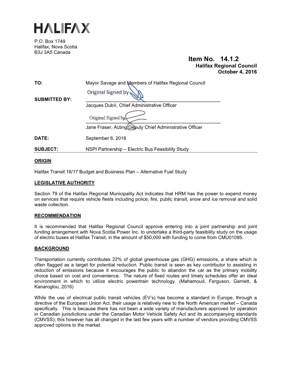 Electric Bus Feasibility Study