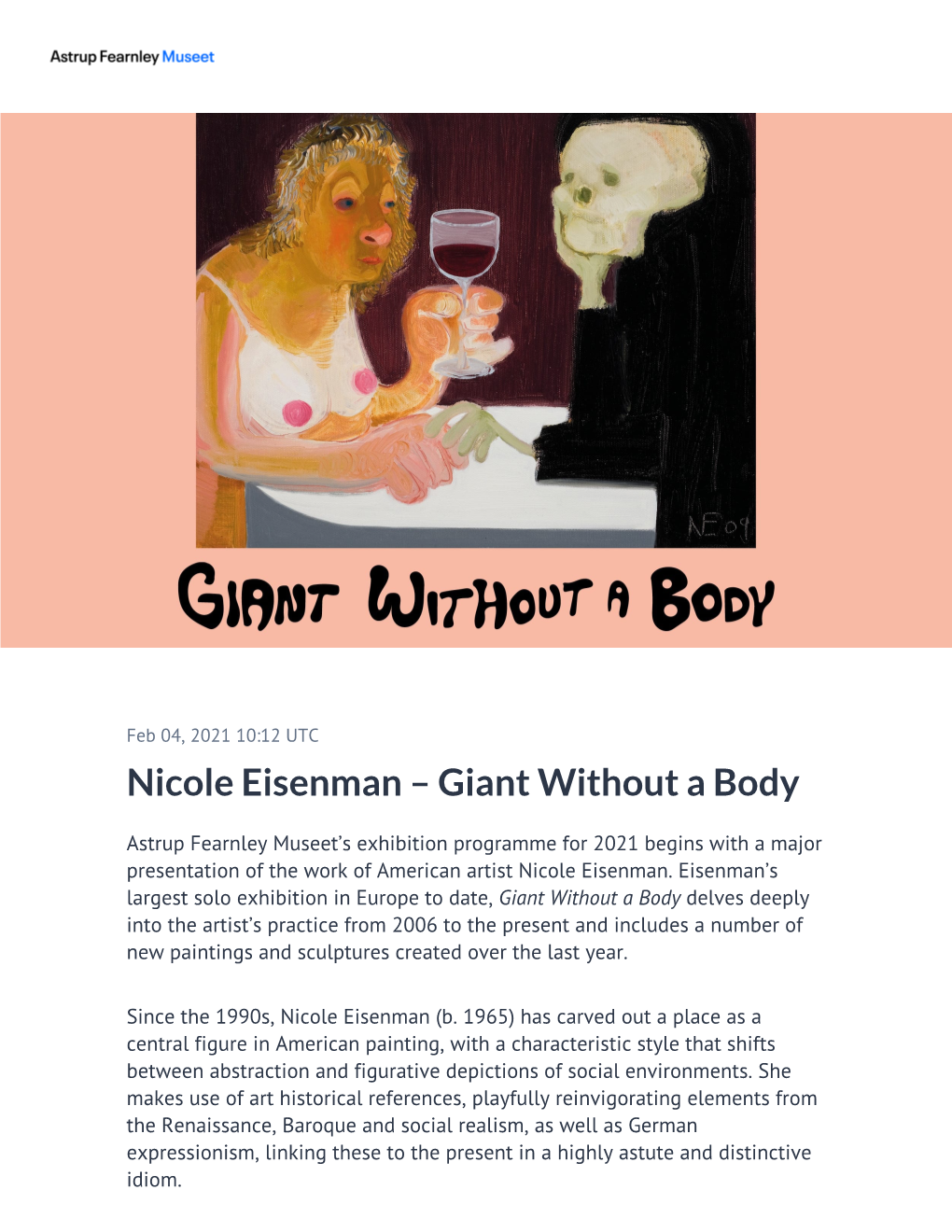 Nicole Eisenman – Giant Without a Body