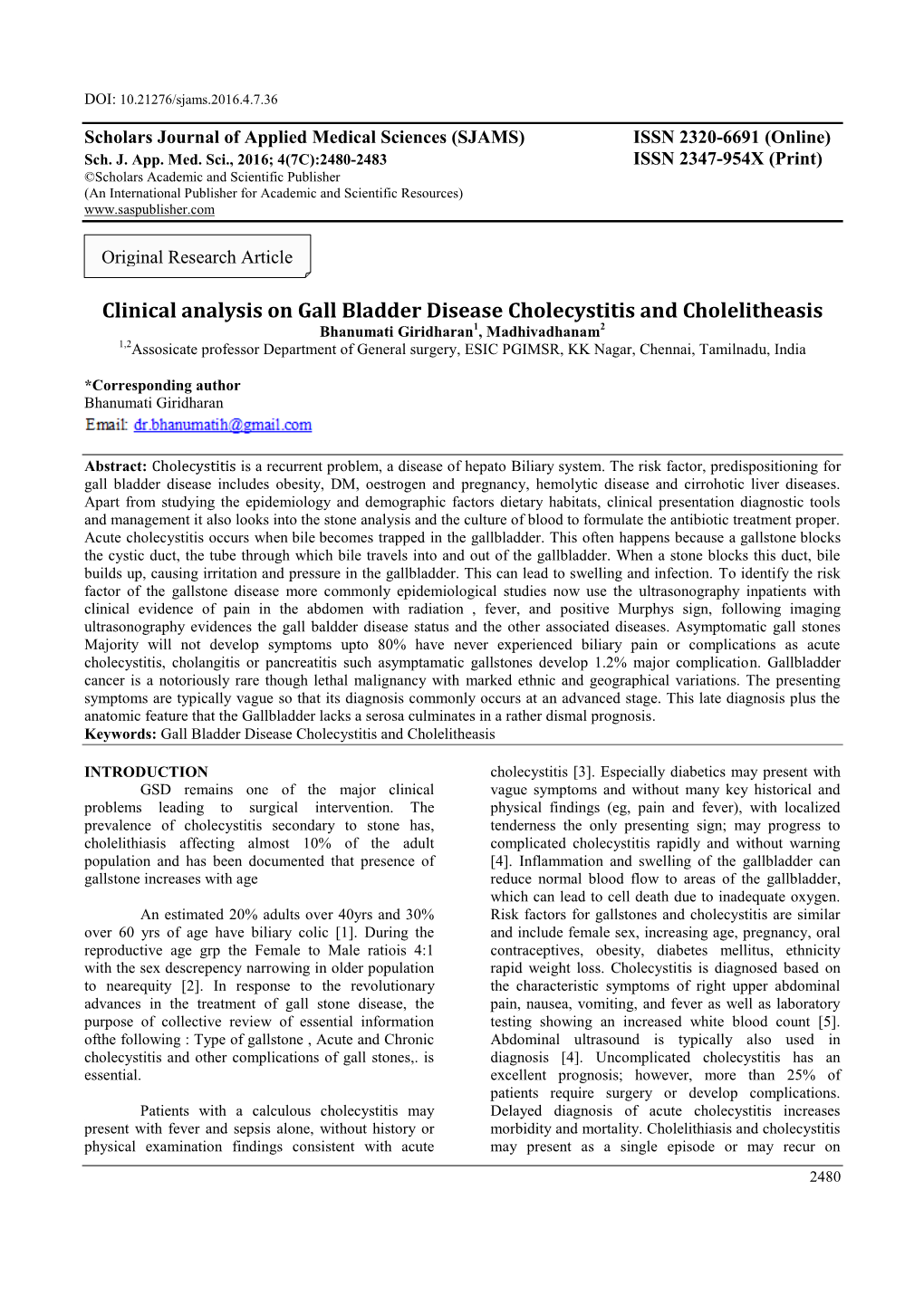 Clinical Analysis on Gall Bladder Disease Cholecystitis And