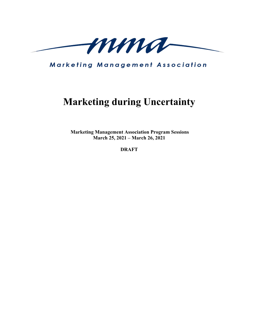 Marketing During Uncertainty